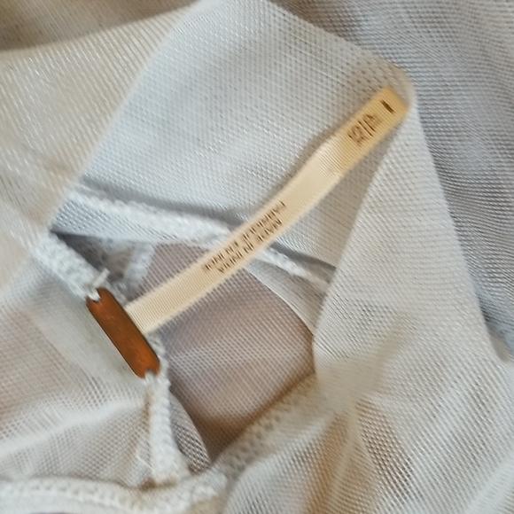 Free People Saheli Glacial Ice Blue Mesh Bodice Floral Embroidered Top, … - Picture 12 of 16